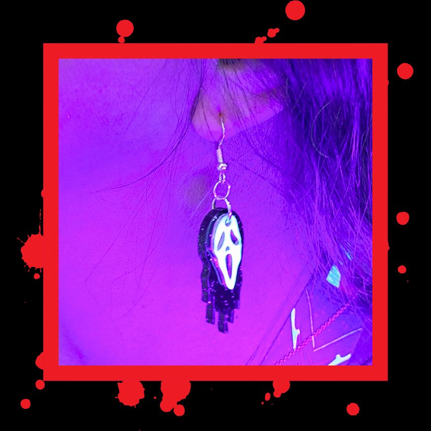 Ghost Face (Scream in Style: Ghost Face Earrings for Horror Fans!)