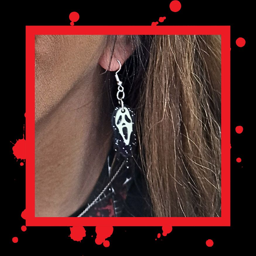 Ghost Face (Scream in Style: Ghost Face Earrings for Horror Fans!)
