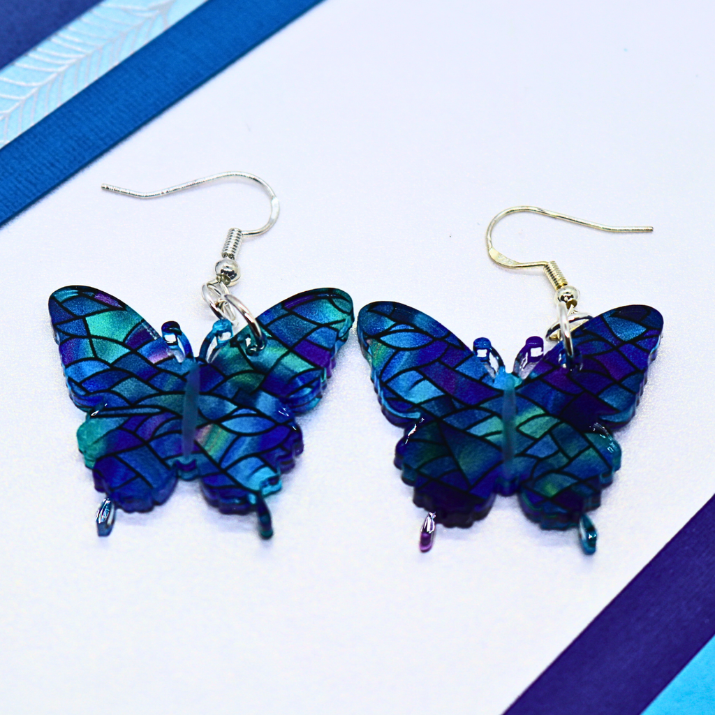 Butterfly Earrings: Trevi Fountain (Hypoallergenic)