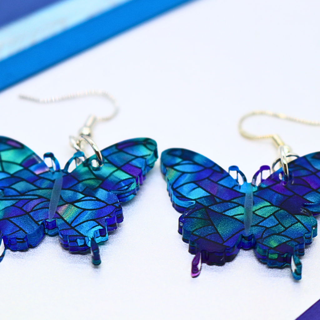 Butterfly Earrings: Trevi Fountain (Hypoallergenic)
