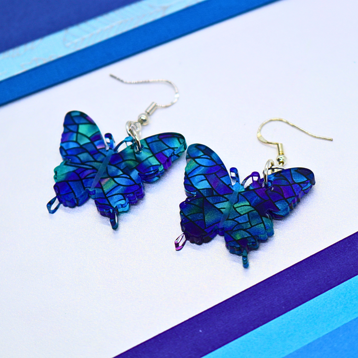 Butterfly Earrings: Trevi Fountain (Hypoallergenic)