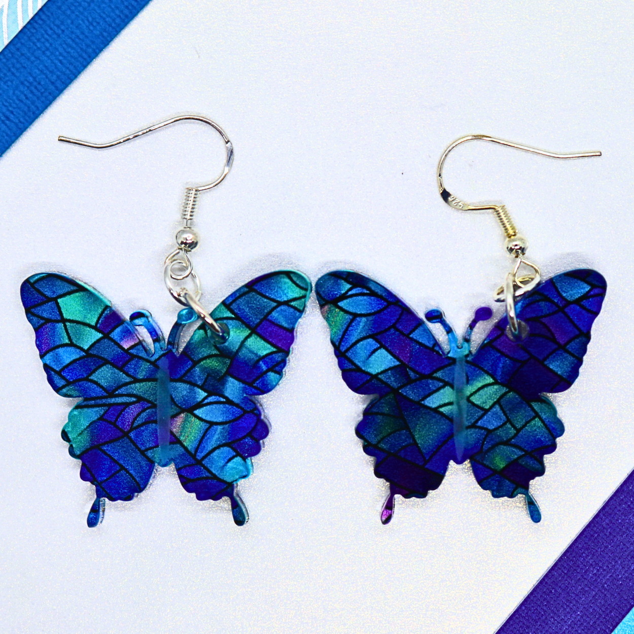 Butterfly Earrings: Trevi Fountain (Hypoallergenic)