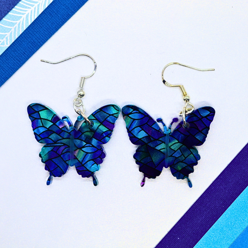 Butterfly Earrings: Trevi Fountain (Hypoallergenic)