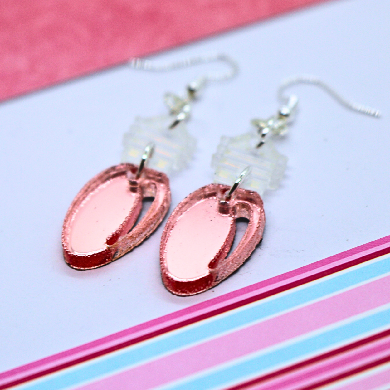 Classic Christmas Light Earrings (Rosey Gold)