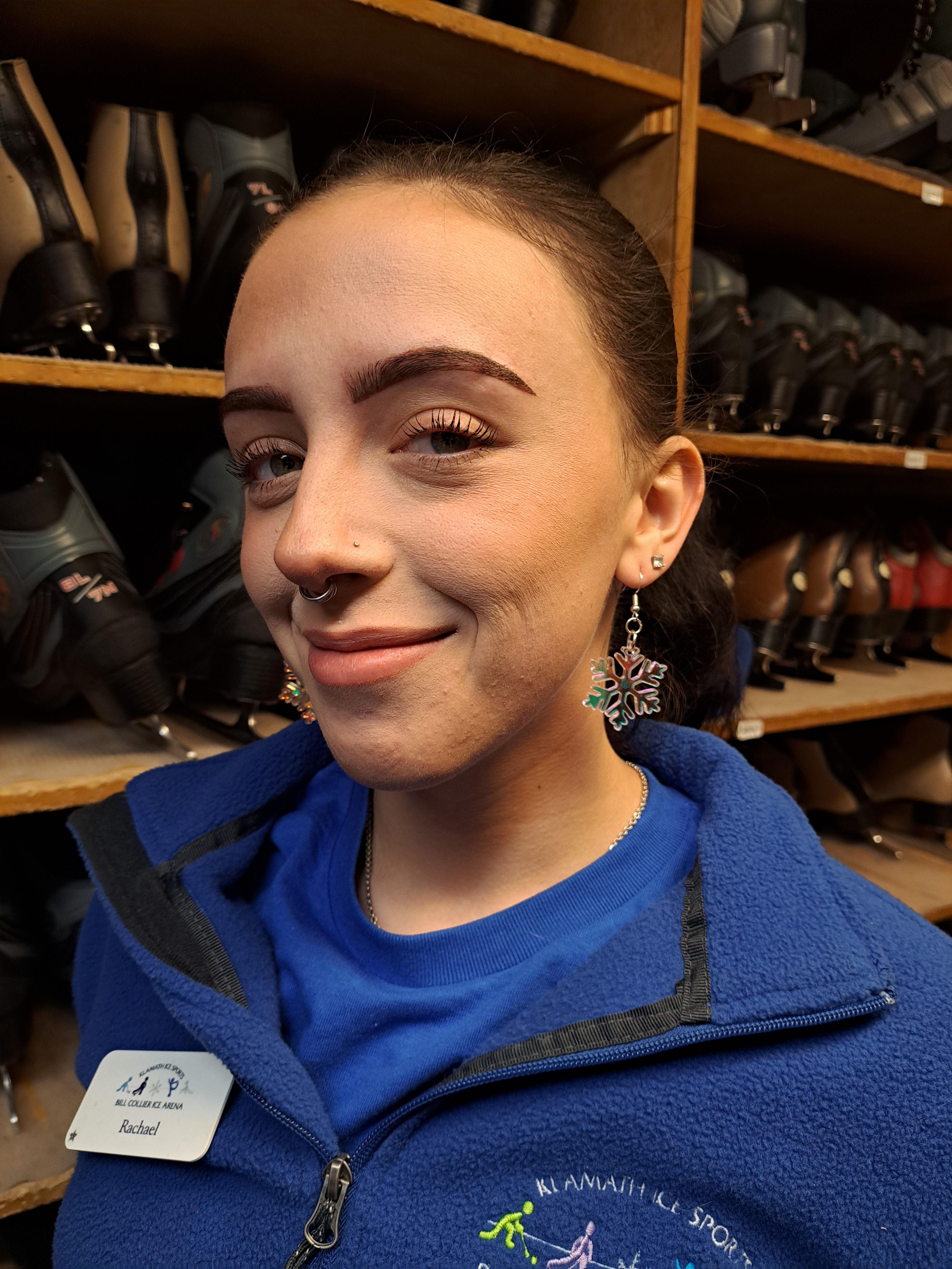 Pink Sparkly Snowflake Earrings