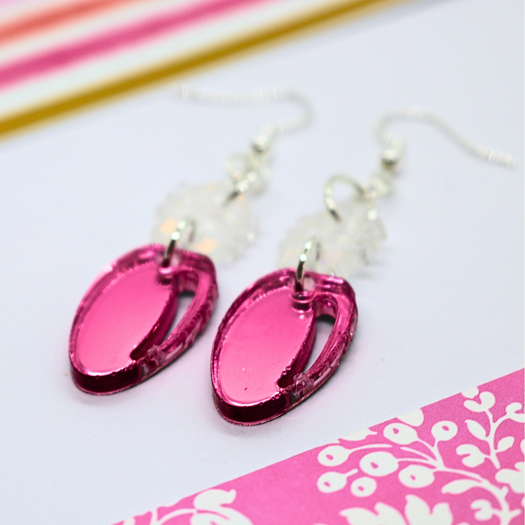 Classic Christmas Light Earrings (Pink)