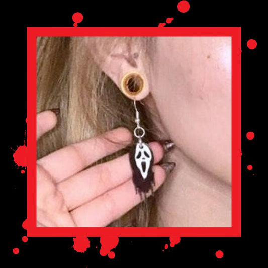 Ghost Face (Scream in Style: Ghost Face Earrings for Horror Fans!)