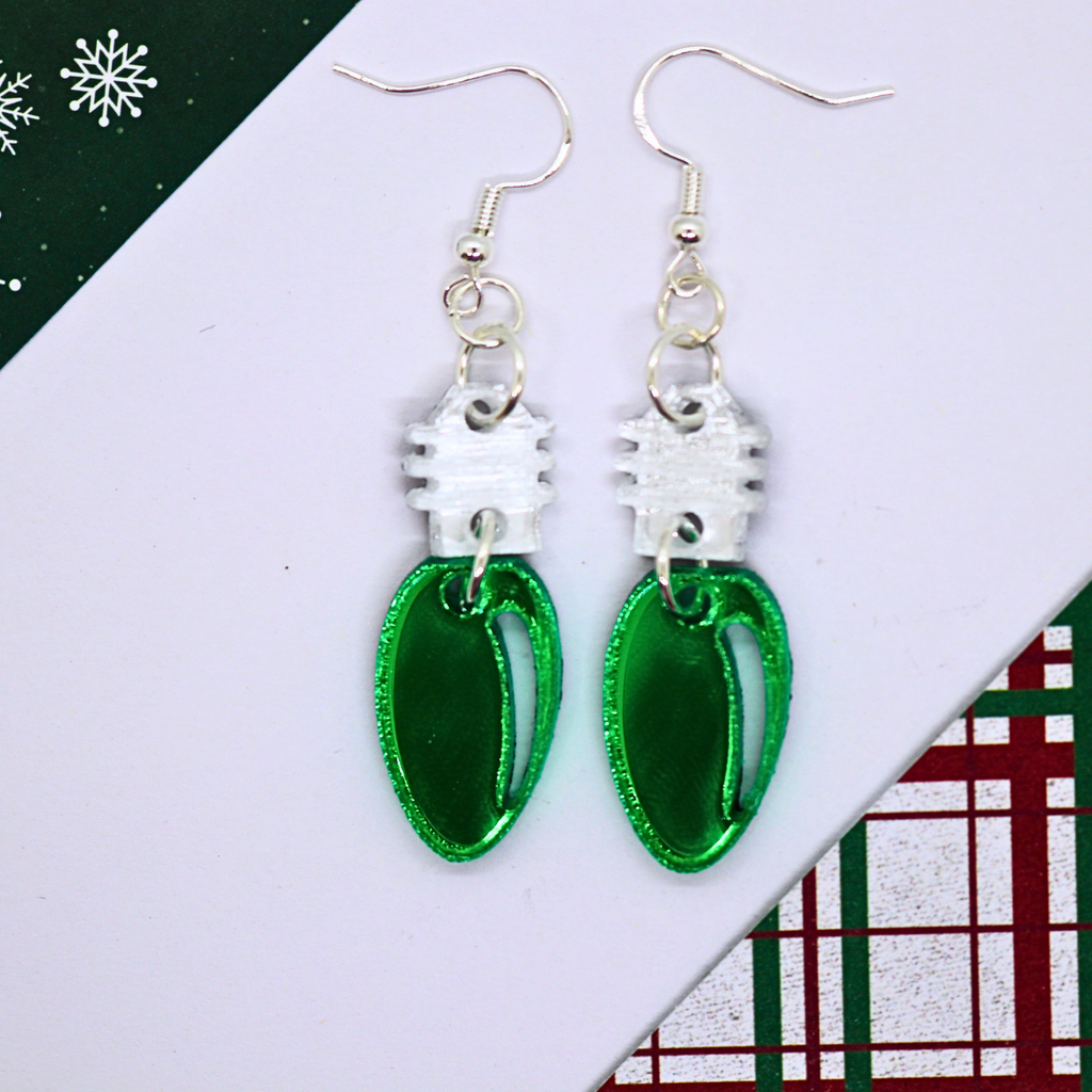 Classic Christmas Light Earrings (Red)
