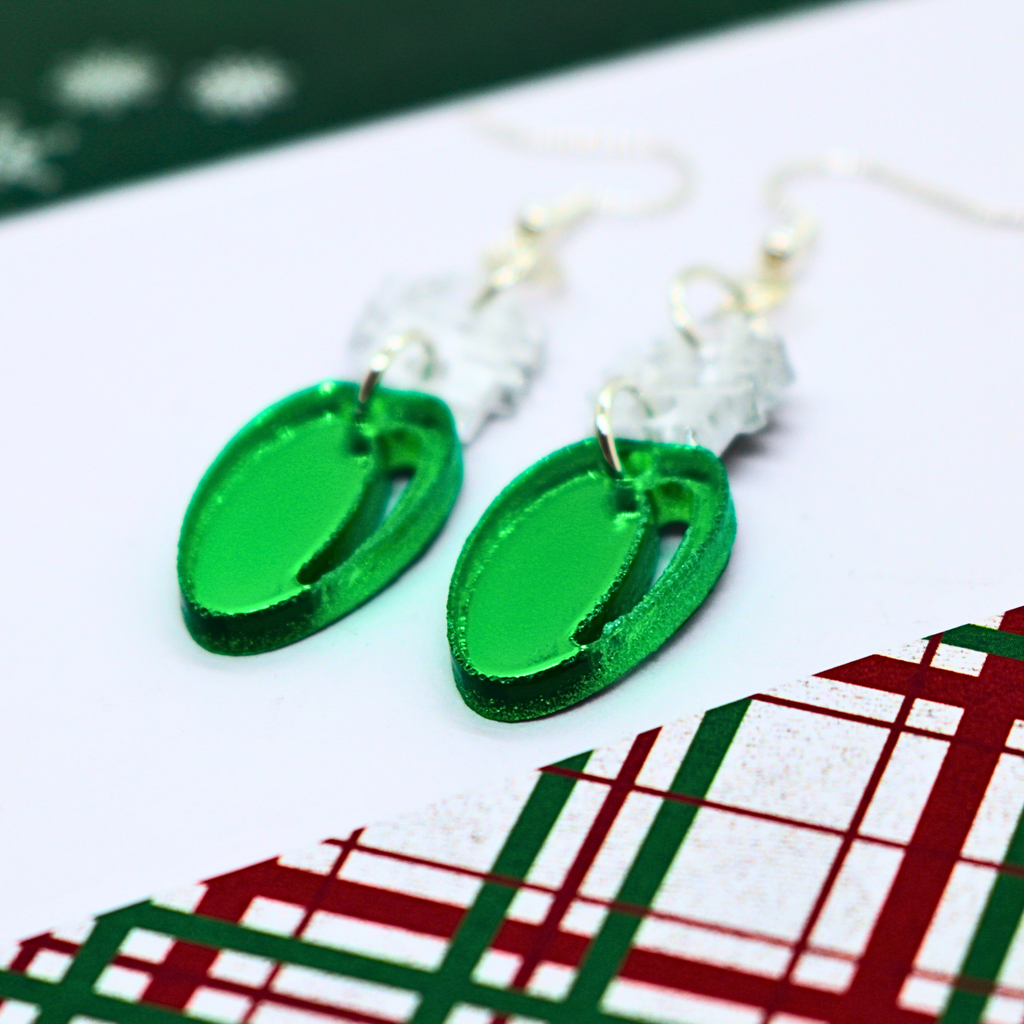 Classic Christmas Light Earrings (Red)