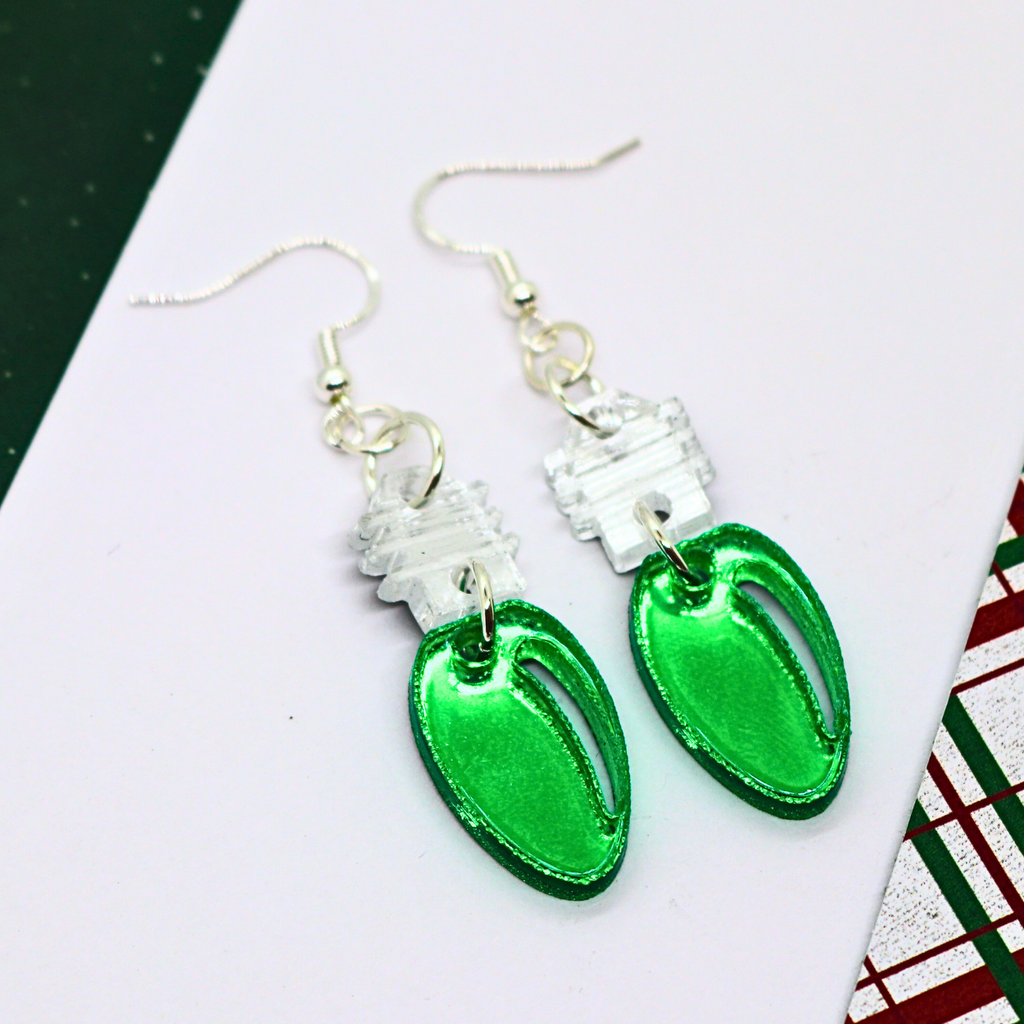 Classic Christmas Light Earrings (Red)