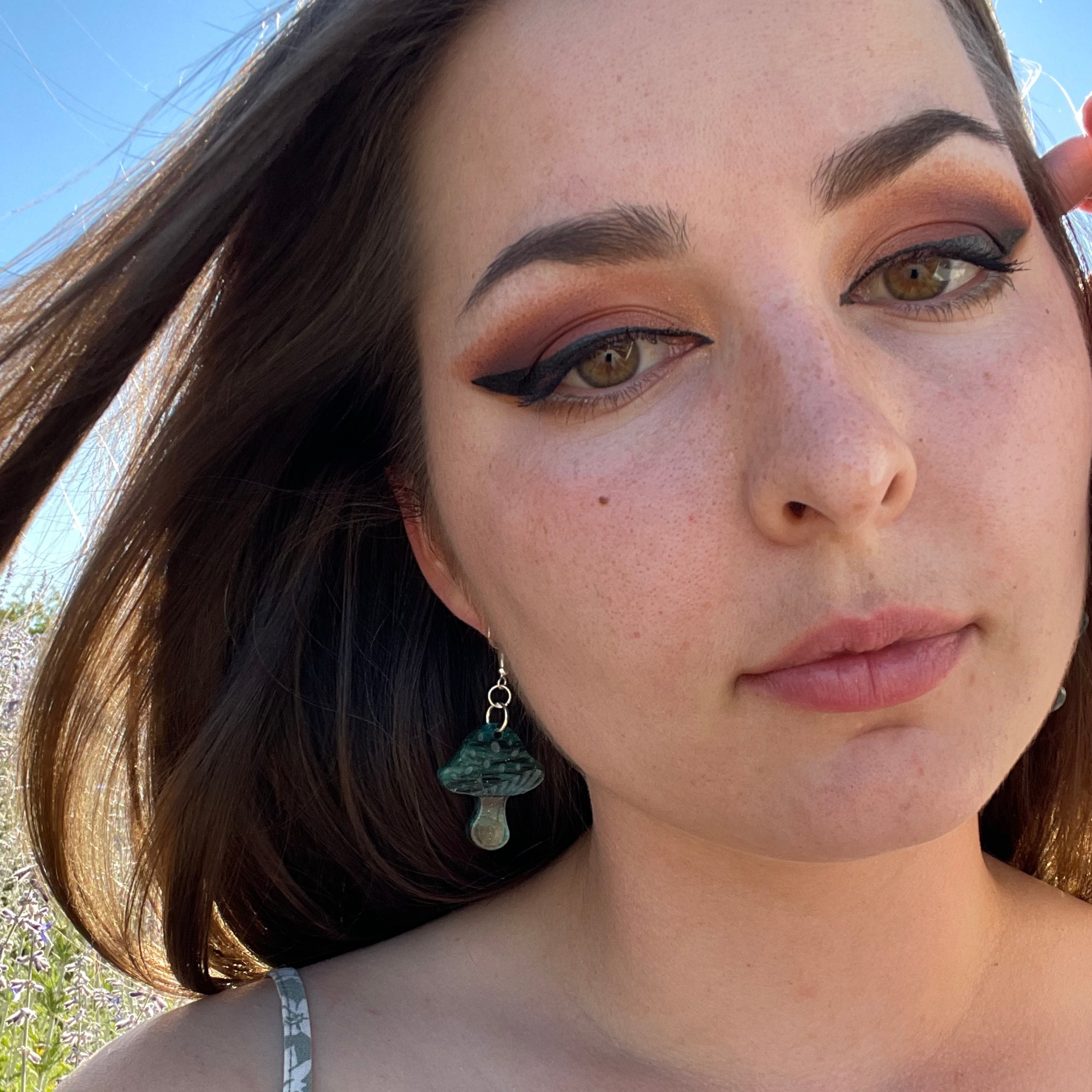 Mushrooms ( Sparkly Mushroom Earrings – Forest Fun Awaits!)
