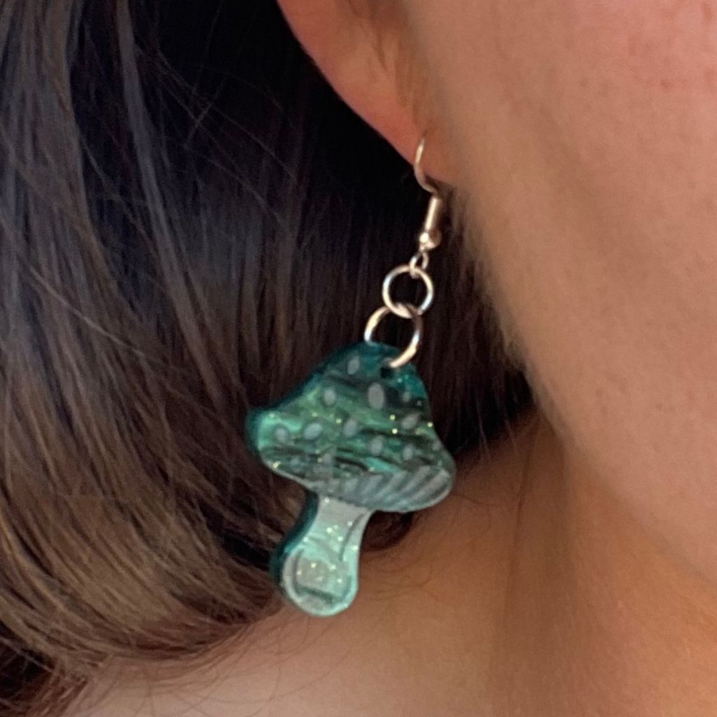 Mushrooms ( Sparkly Mushroom Earrings – Forest Fun Awaits!)