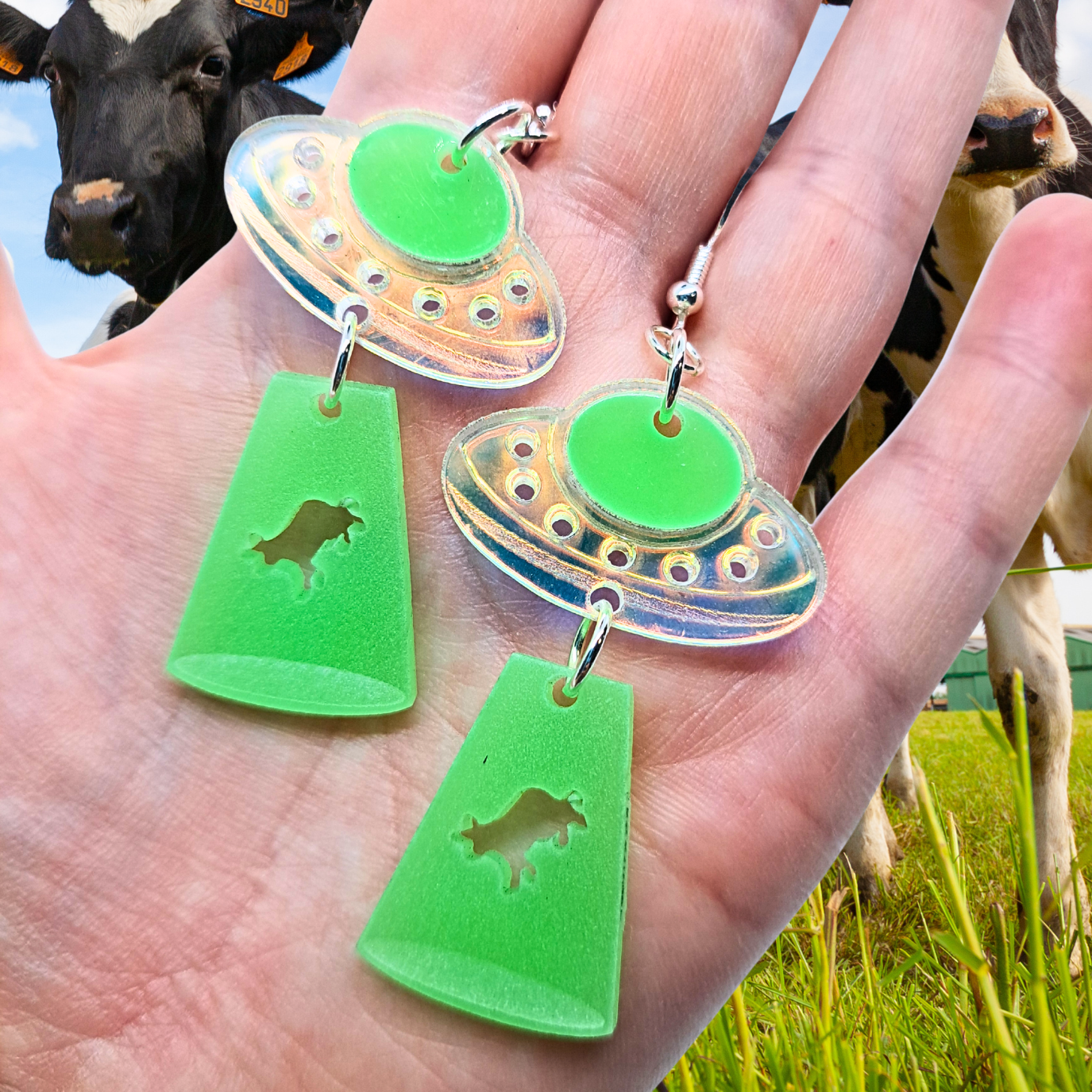 UFO Cow Earrings 🛸🐄 Out-of-This-World Cute! 🐄🛸